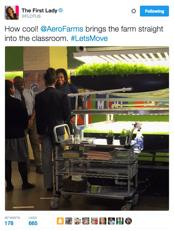 Michelle Obama, AeroFarms