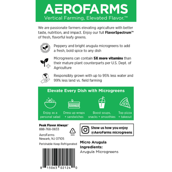 AeroFarms Micro Arugula, AeroFarms