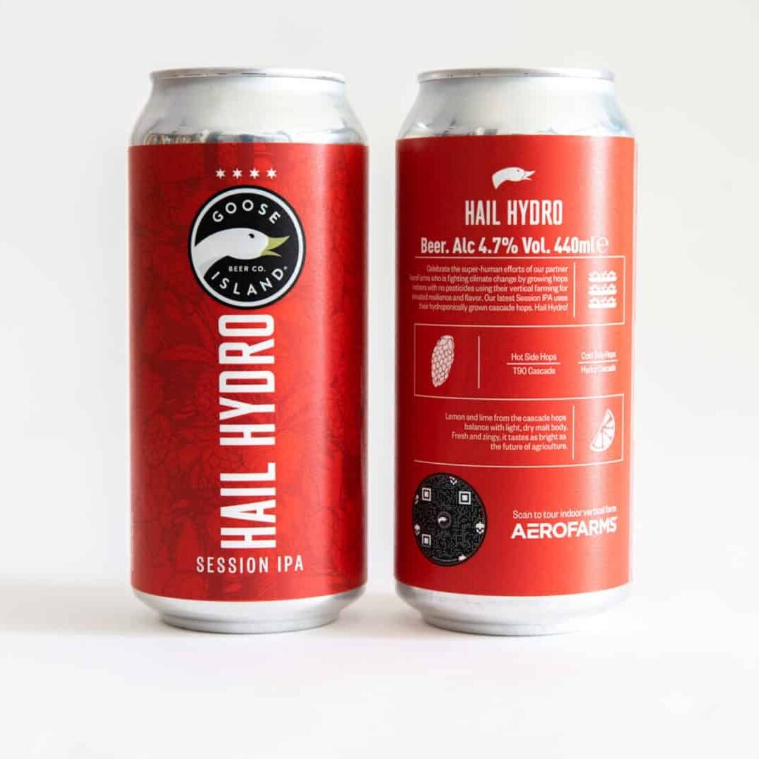 Hail Hydro Goose Island Partnership AeroFarm Partners with Goose Island UK, AeroFarms